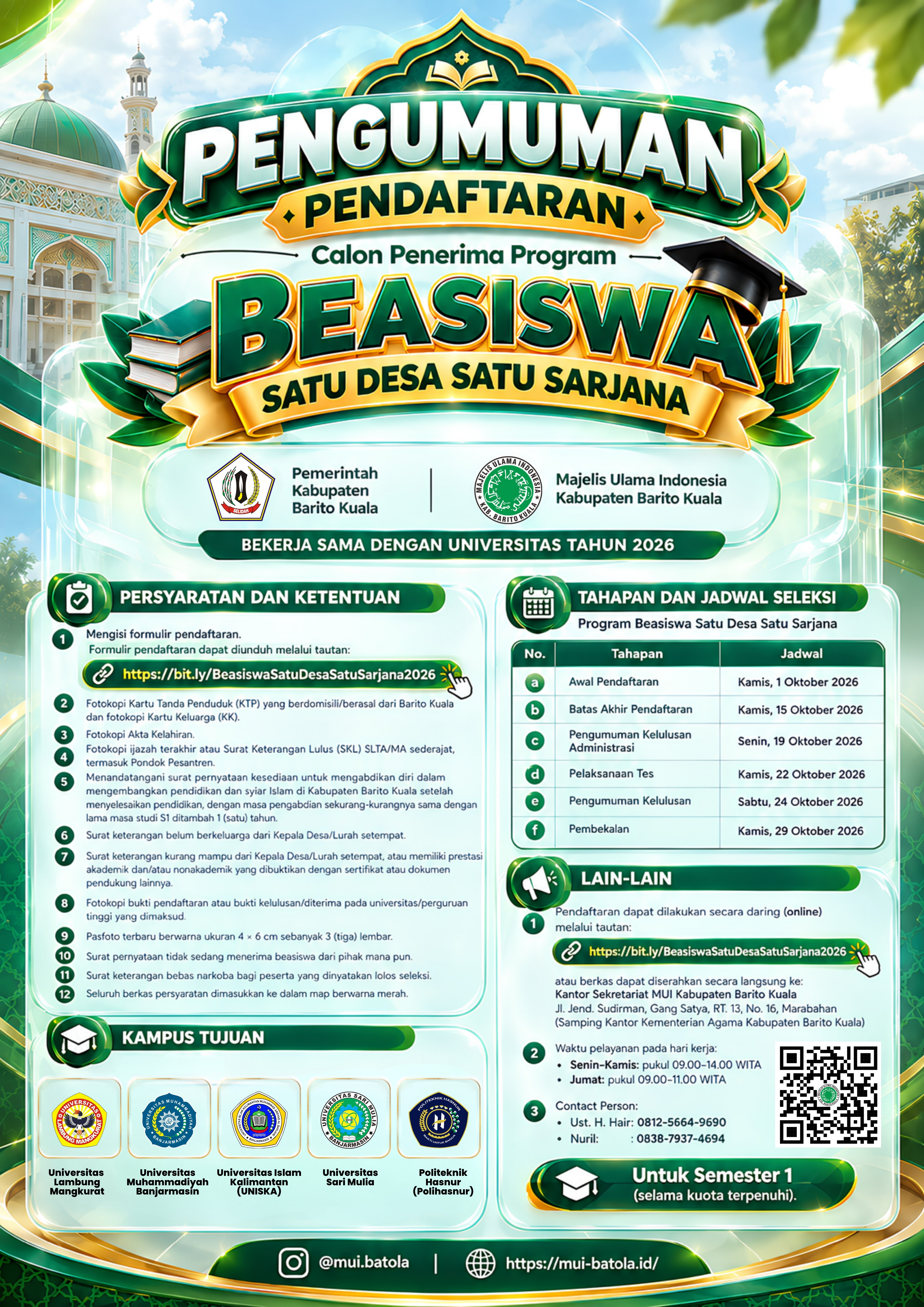 BEASISWA SATU DESA SATU SARJANA 2026